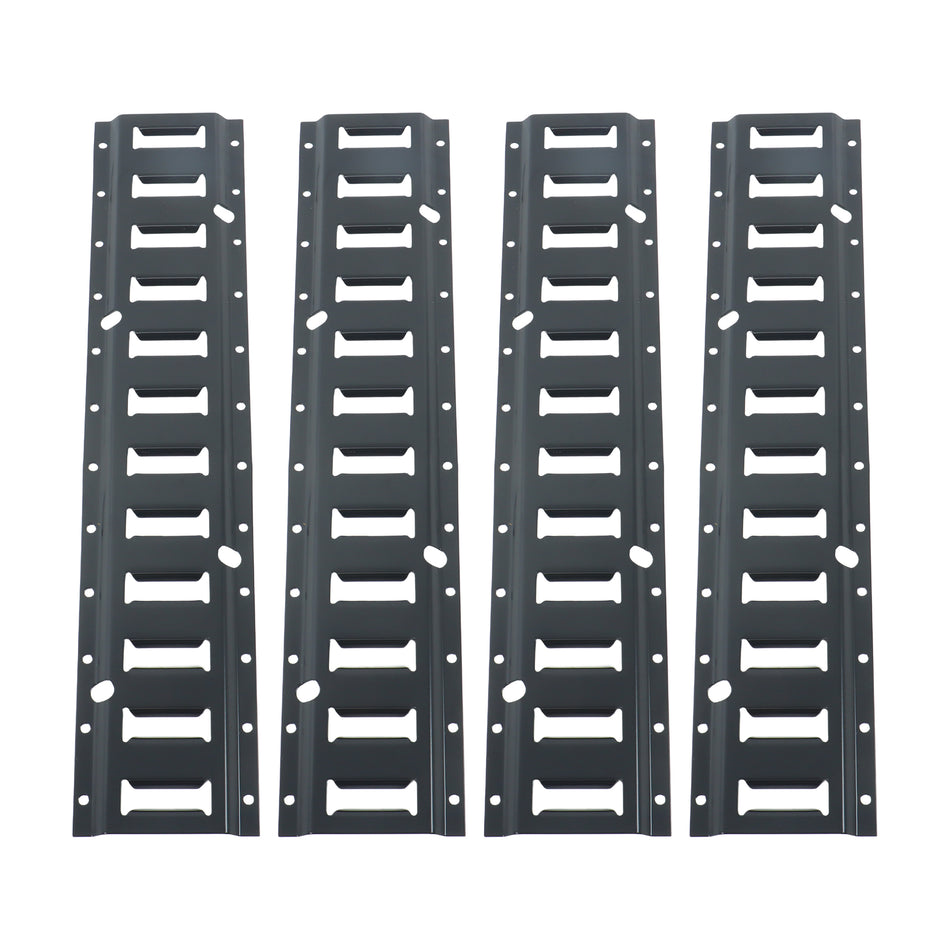 Black E-Track Tie-Down Rail Kit 2' E Track Rail 4 Pack for Garages Trailers Motorcycle Tie Downs Powder Coat 6,000 lbs Breaking Strength