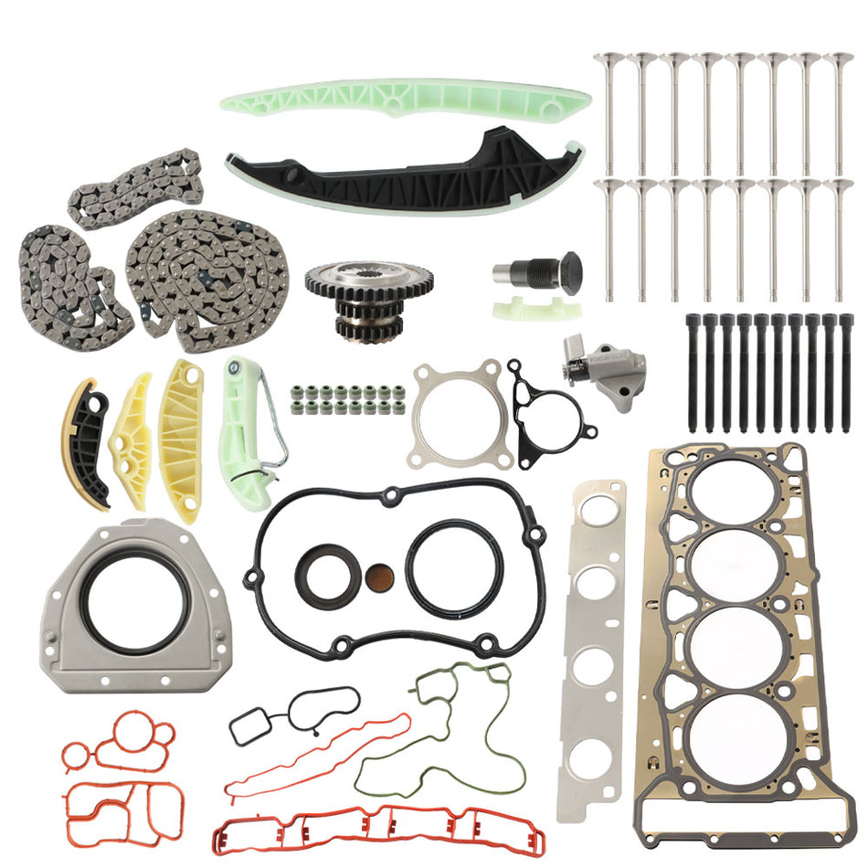 Timing Chain Head Gasket Valves Bolts Kit Replacement for A3 Quattro 8P 2.0T 2008-2013 06K109158AA 06H109467AF