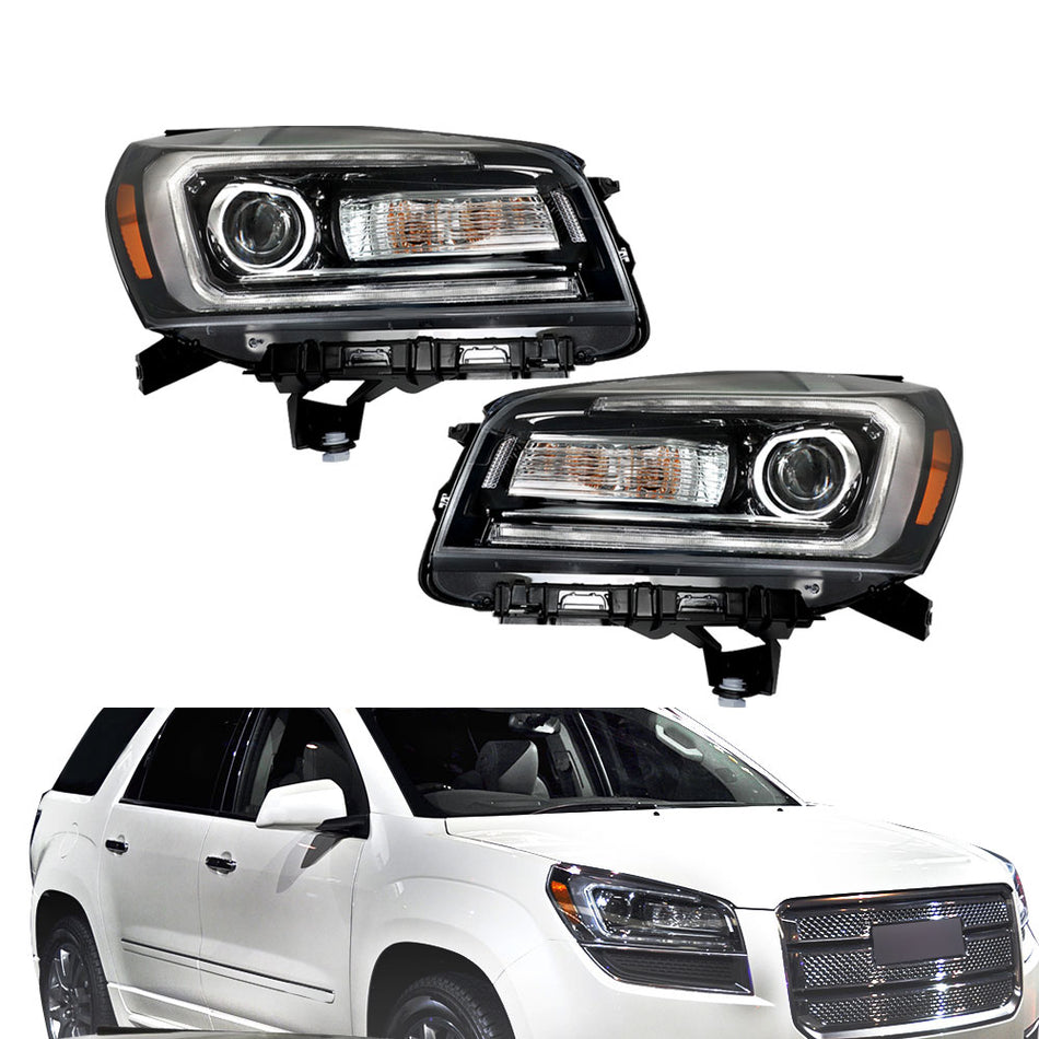 2 Pack Headlights Assembly Halogen Driver and Passenger Replacement for Acadia 2013-2016