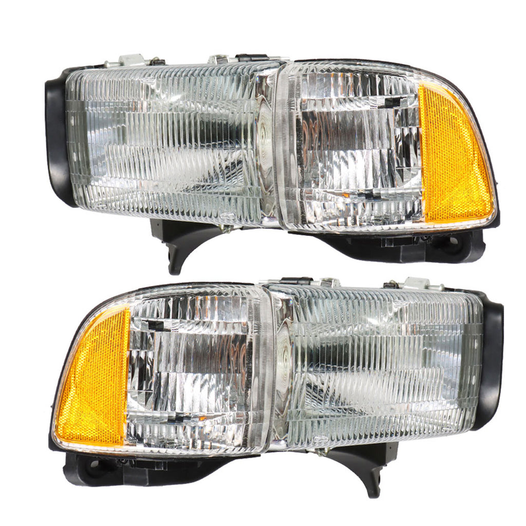 labwork Headlight Assembly Replacement for Dodge Ram 1500 2500 3500 1994-2002 Headlights Set Driver ＆ Passenger Side