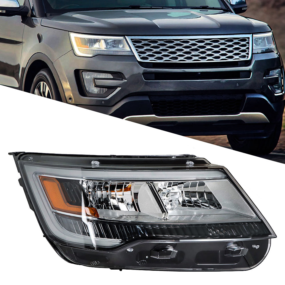 Headlights Front Head Lamps Replacement for 2016-2018 Ford Explorer Limited/XLT/Platinum LED DRL Headlight Headlight Assembly Passenger Side