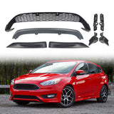 Honeycomb Mesh Lower Bumper Grill & 3pc Front Lips for Ford Focus 2015-2016