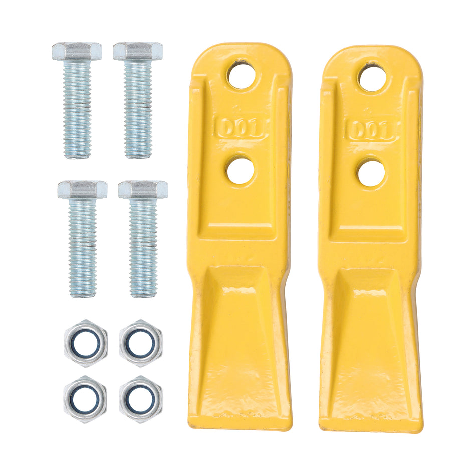 2Pcs Universal Bucket Teeth Replacement for Compact Diggers Weighing Less Than 3 Tons with Bolts and Nuts