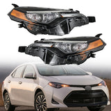 Pair Headlight For 2017 2018 2019 Toyota Corolla L Le Le Eco Left+Right Headlamp