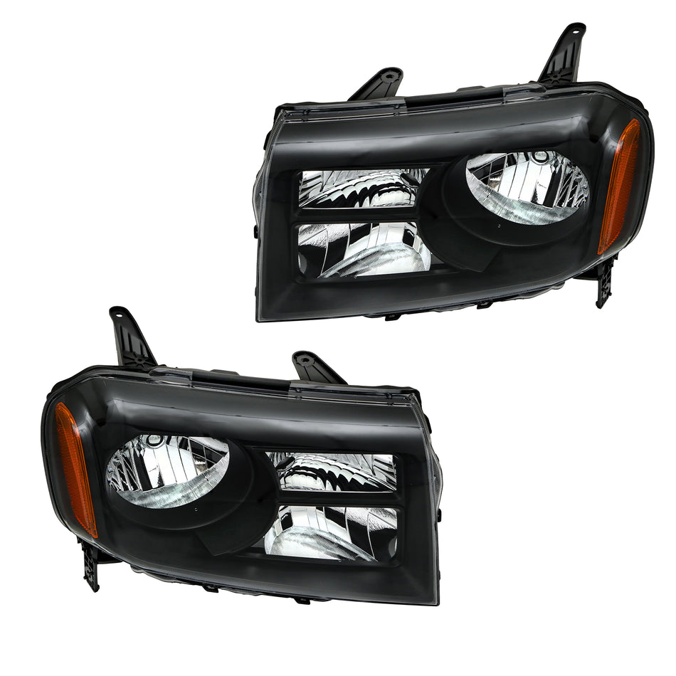 Driver and Passenger Side Replacement for Honda Pilot 2012-2015 Black Housing Headlights Assembly 33150SZAA11 33100SZAA11