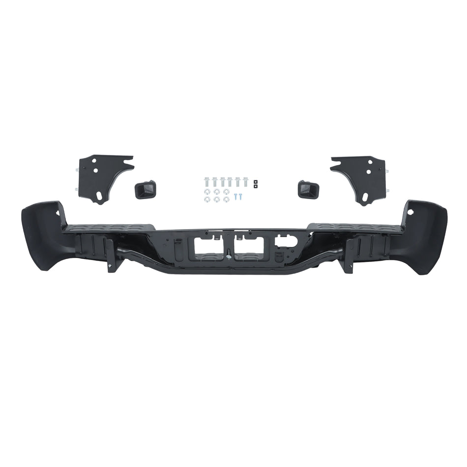 labwork Black Rear Step Bumper Steel with Park Assist Sensor Holes Replacement for 2016-2023 Tacoma TO1103125