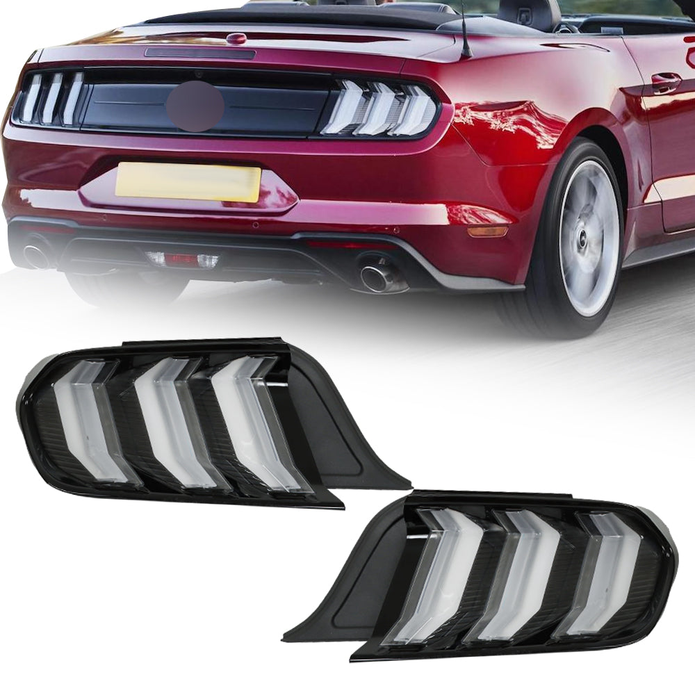 labwork Driver & Passenger Side Smoke LED Tail Lights Replacement for 2015-2022 Ford Mustang Sequential Turn Signal