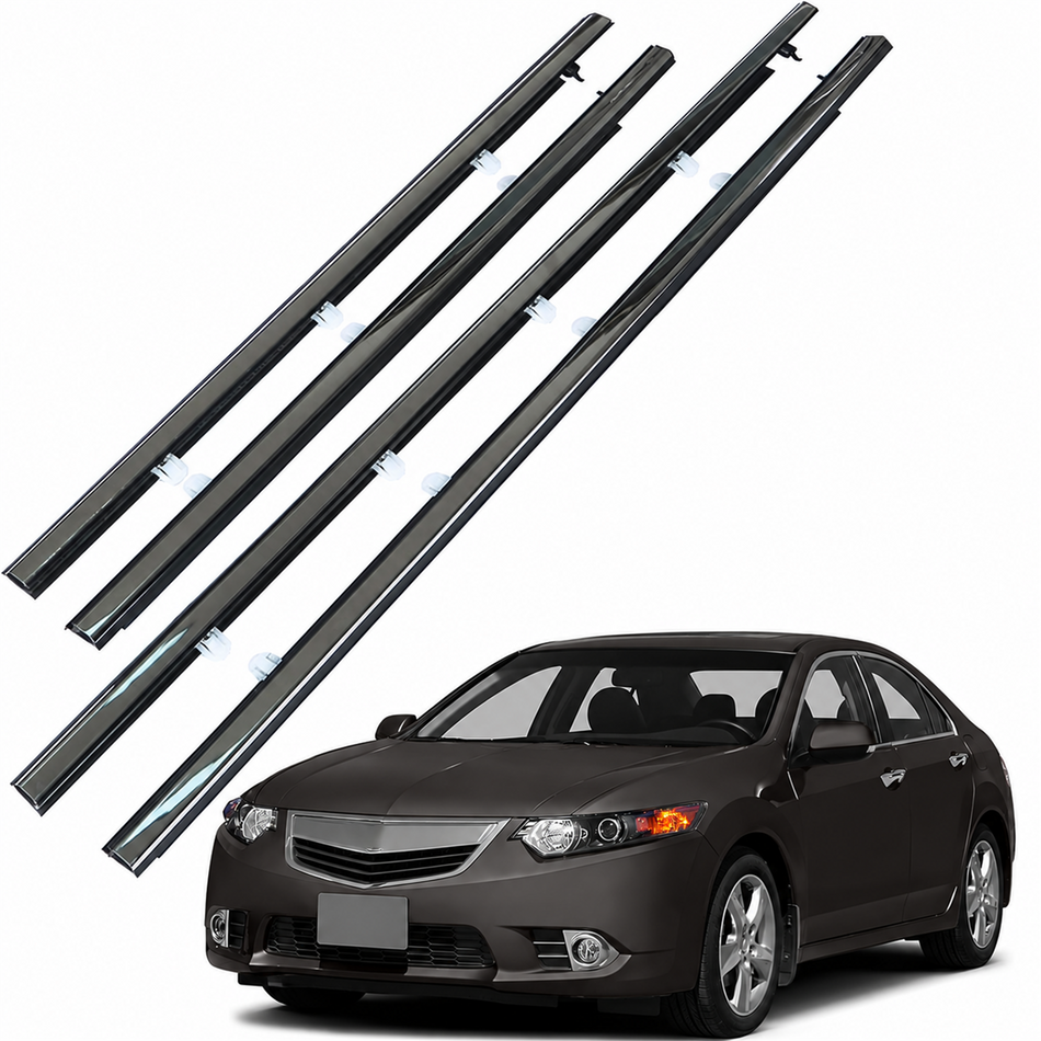 labwork 4Pcs Car Window Moulding Trim Seal Belt Weatherstrip Replacement for Acura TSX 2009-2014