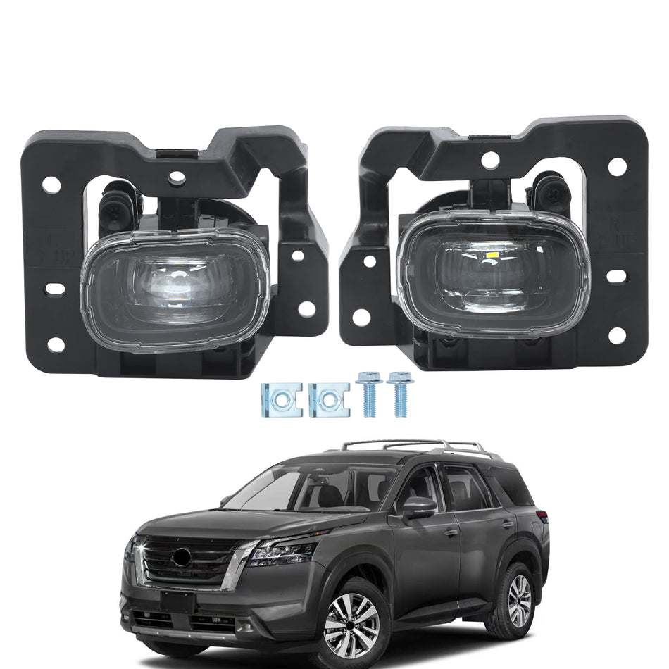 For 2023 2024 Nissan Pathfinder LED Fog Lights Front Lamps w/ Wiring Kit