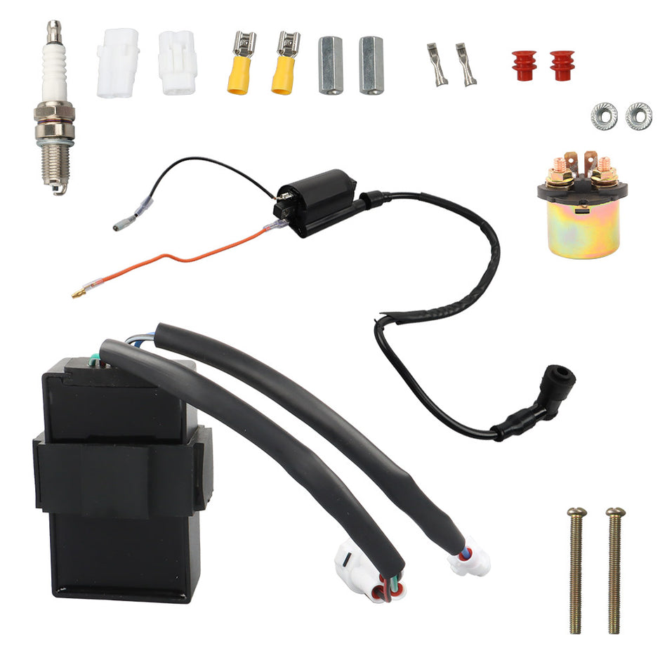 Ignition Tune-Up Kit CDI Box Coil Relay Spark Plug 21119-1241 for Kawasaki Bayou Lakota 300 1989-2004