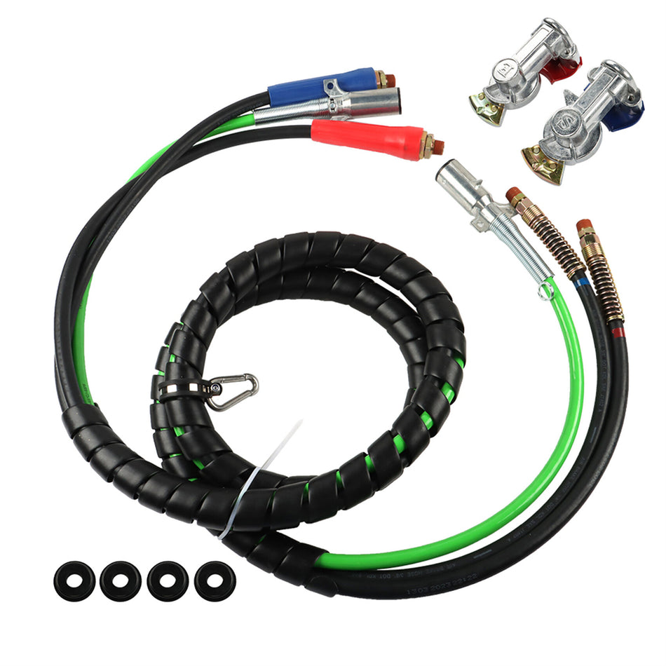 labwork 12FT 3-in-1 Wrap Set Air Line Hose Assemblies Replacement for Tractor Trailer Semi Truck