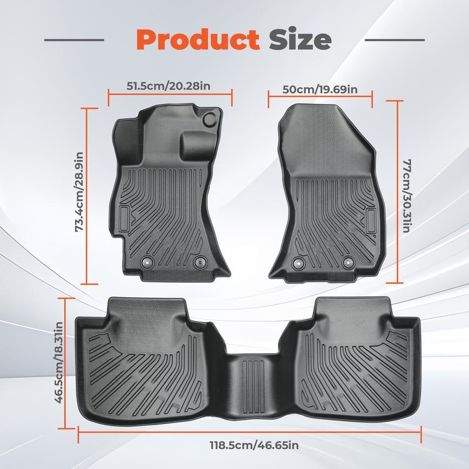 3Pcs Front and Rear TPE Car Floor Mats Replacement for Outback 2015-2019 Replacement for Legacy 2015-2019