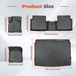 4Pcs Car Floor Mats and Cargo Liner Front and Rear TPE Black Replacement for Bronco Sport 2021-2025