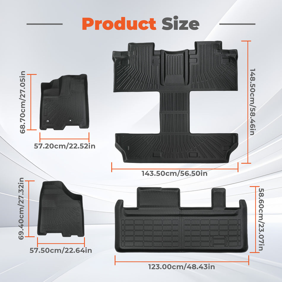 Floor Mats Cargo Trunk Liner Set 2011-2012 Sienna 7 Seats