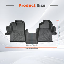 Black 1Pcs Front TPE Car Floor Mats Replacement for Transit 150 250 350 350HD 2015-2021