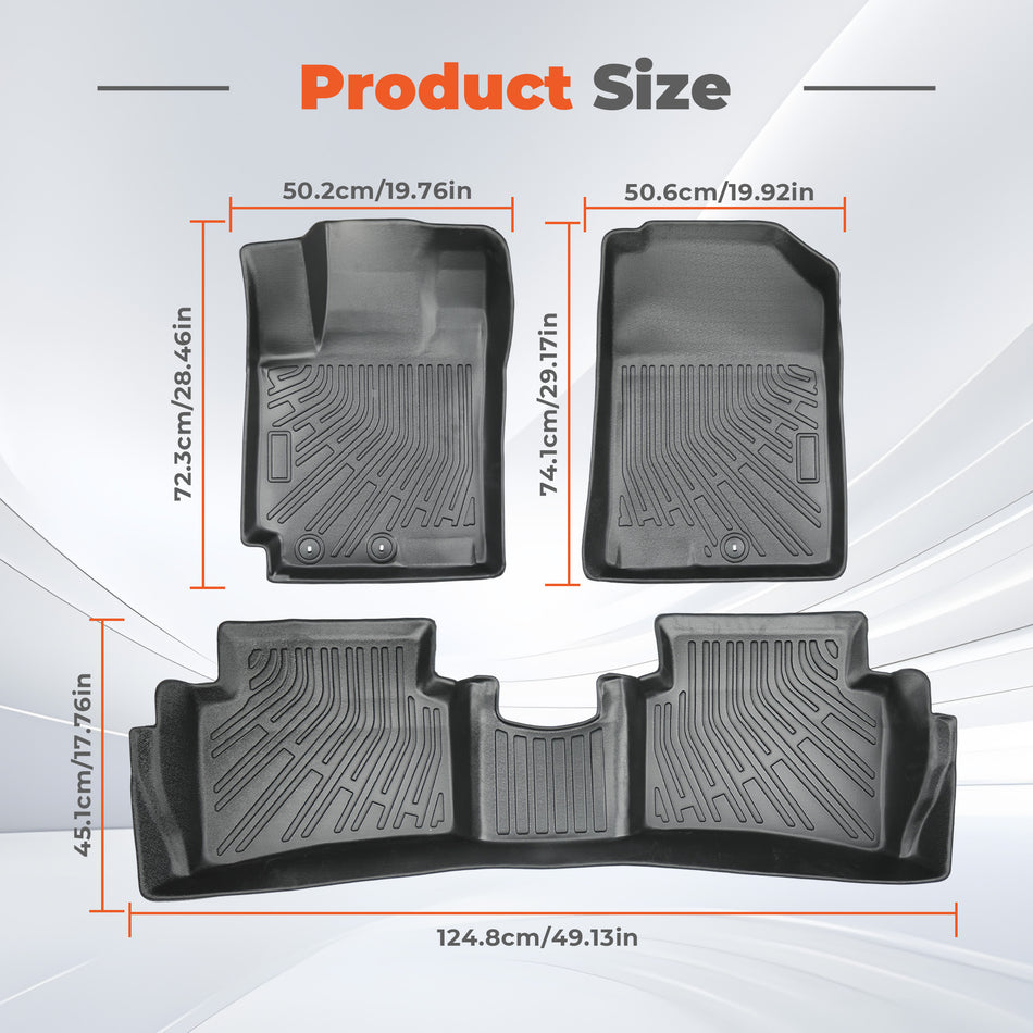 4PCS Floor Mats Black TPE Replacement for Rio 2018-2023