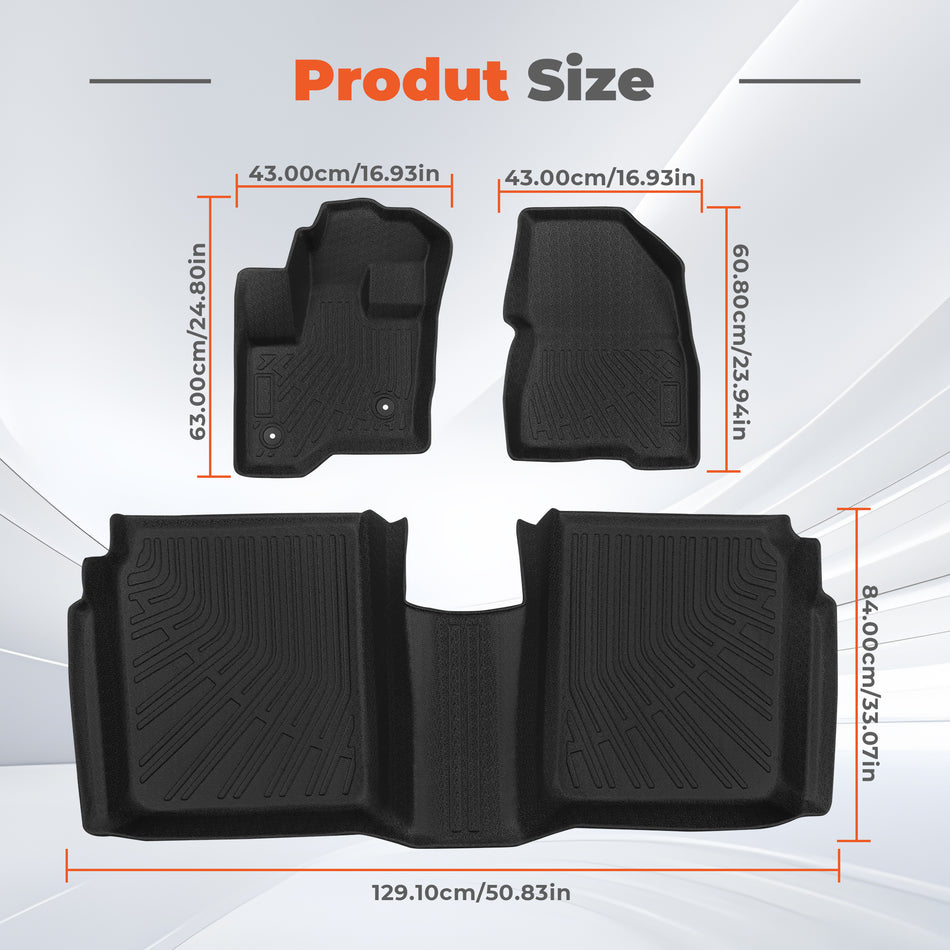 labwork 3PCS Floor Mats Black TPE Replacement for Flex 2009 2010 2011 2012 2013 2014 2015 2016 2017 2018 2019