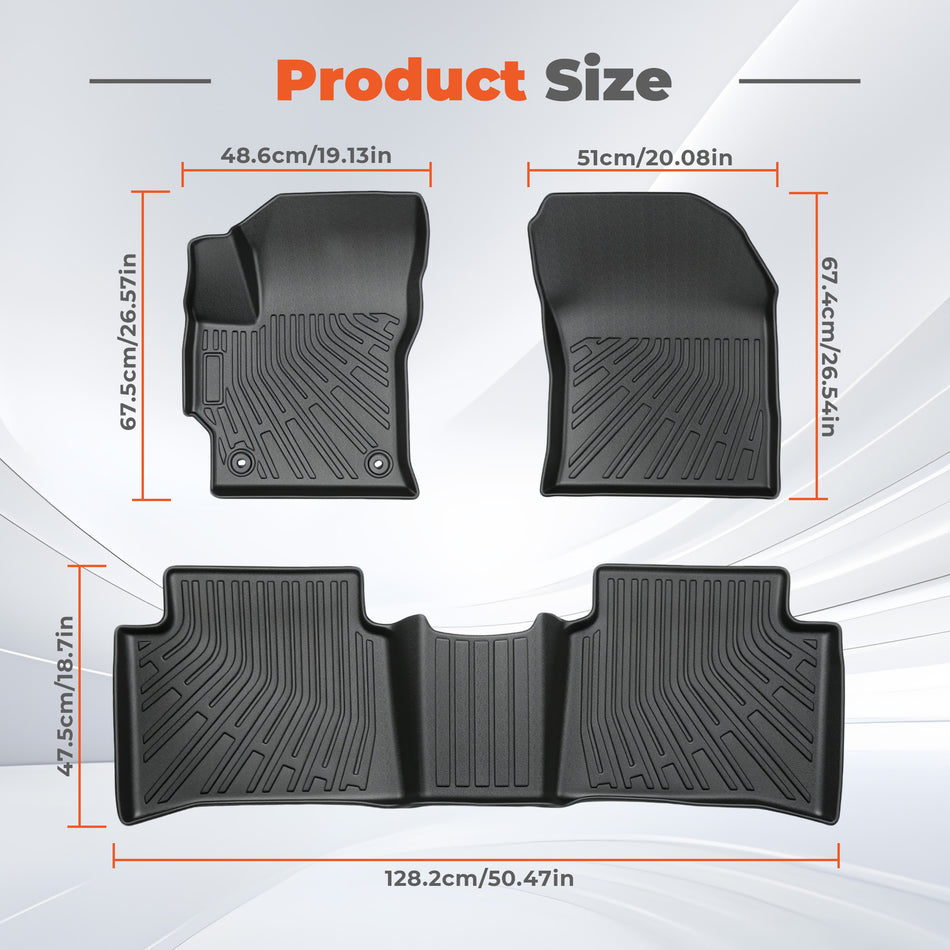 3Pcs Car Floor Mats Front and Rear TPE Black Replacement for Corolla Sedan 2020-2024 Not Replacement for Hatchback Models