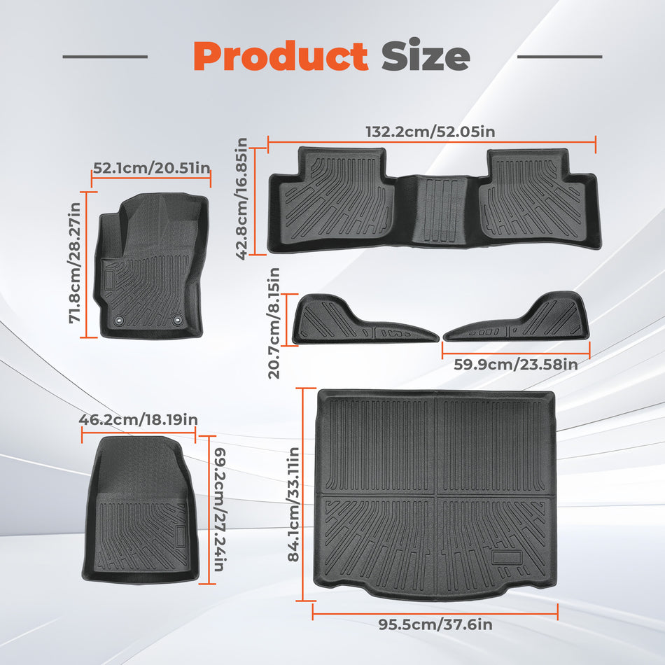 Floor Mats & Cargo Liner for Toyota Corolla Cross AWD 2022-2026 (Not for Hybrid) All Weather Waterproof for 2026 Corolla Cross Car Mats Accessories