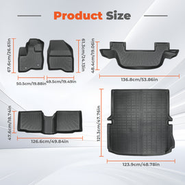 Floor Mats for 2011-2013 2014 Ford Explorer 7 Seats & Large Cargo