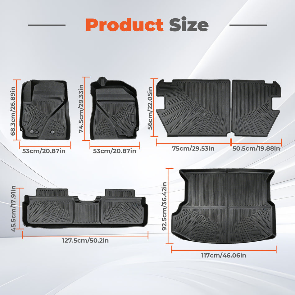 All Weather TPE Floor Liners and Trunk Mat and Backrest Mats for 2009-2012 Ford Escape/2009-2011 Mazda Tribute/Mercury Mariner