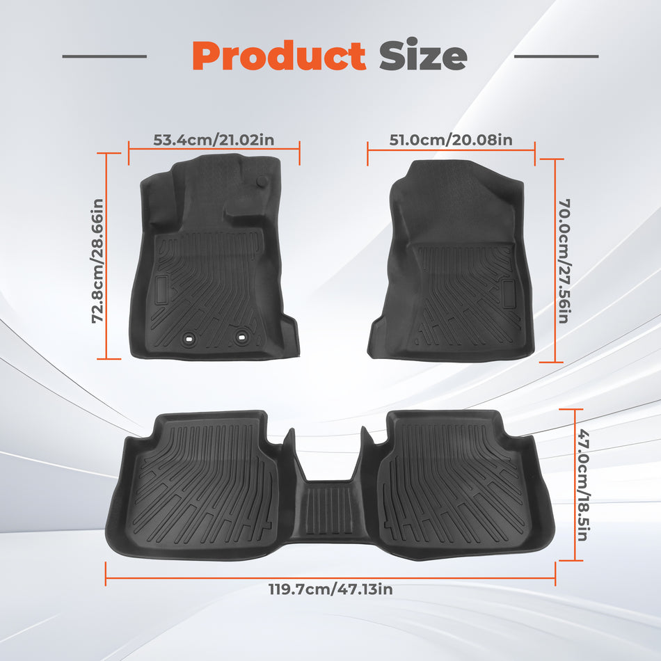 3Pcs Front and Rear TPE Car Floor Mats Replacement for Crosstrek 2024-2025 Replacement for Impreza 2024-2025