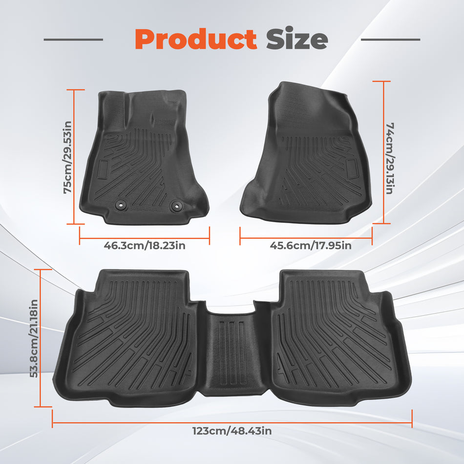 3Pcs Front and Rear TPE Car Floor Mats Replacement for Outback 2020-2025 Replacement for Legacy 2020-2025