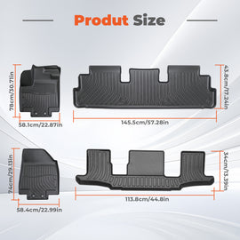 4-Piece All-Weather TPE Floor Mats for 2022-2025 Nissan Pathfinder (7-Seat) & QX60 (6-Seat)
