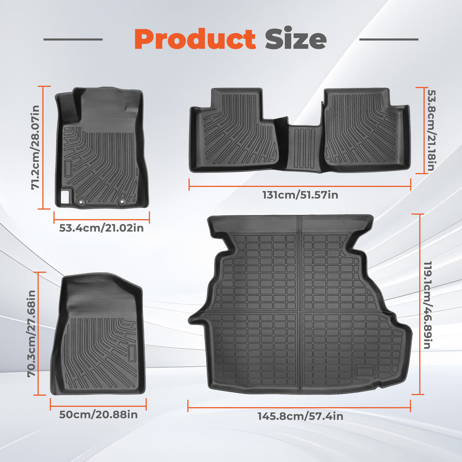 Floor Mats for Toyota Camry 2002-2006, All Weather TPE Floor Liners