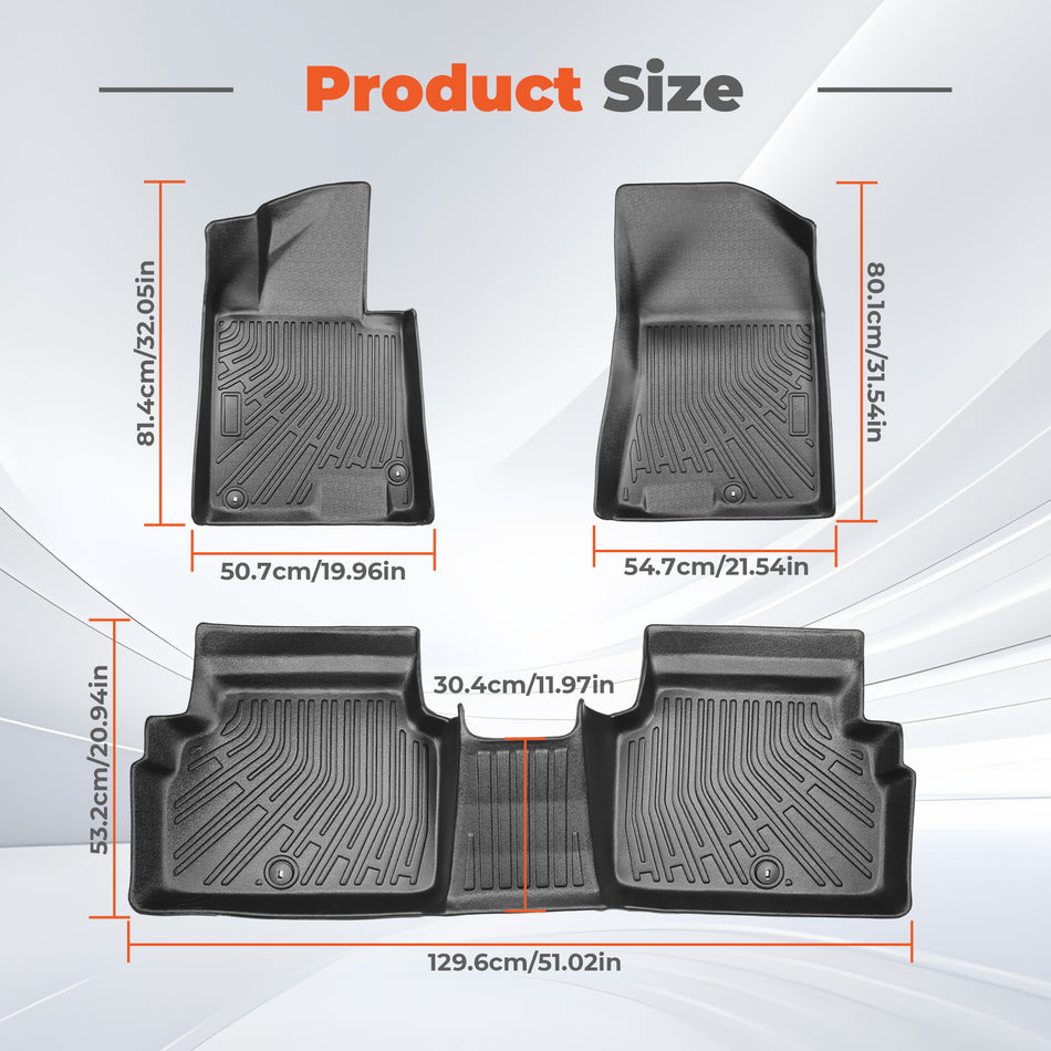 3PCS Floor Mats Black TPE Replacement for Sonata FWD 2020-2026 Replacement for K5 FWD 2021-2026