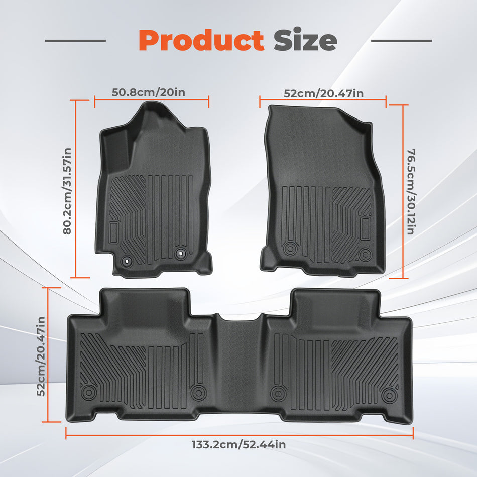 3PCS TPE All-Weather Floor Mats for 2013-2018 Toyota RAV4