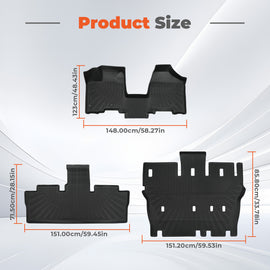 Floor Mats Liner for Toyota Sienna 2004-2010 Black TPE All-Weather 4 Pcs