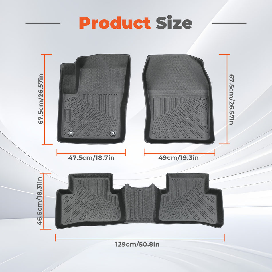 Floor Mats Liner For 2018-2023 Toyota C-HR 4-Door Front & Rear All Weather Black