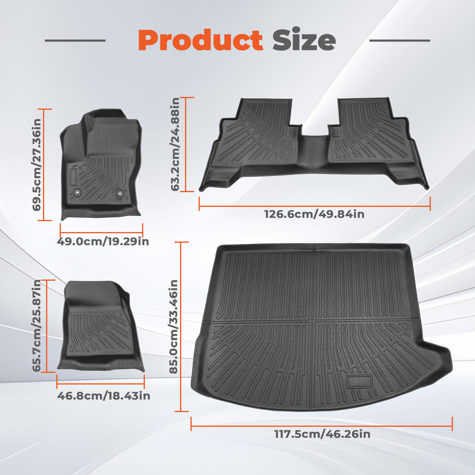 TPE Floor Mats Liner / Trunk Cargo Liner For 2013-2019 Ford Escape
