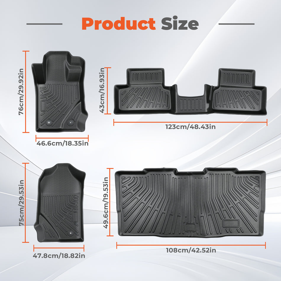 TPE Floor Mats & Trunk Cargo Liner Fit For 21-25 Ford Bronco 2-Door All Weather