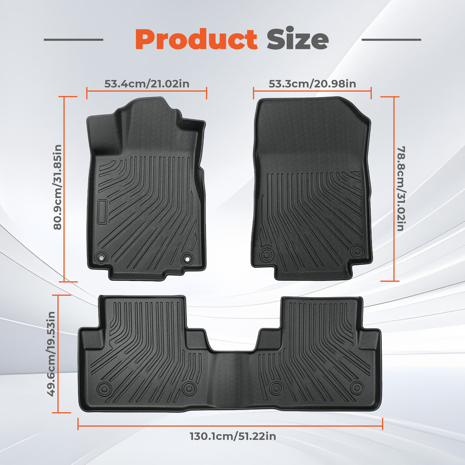 Floor Black Mats for Cars Liner Carpets 3Pcs Replacement for CRV 2012-2016