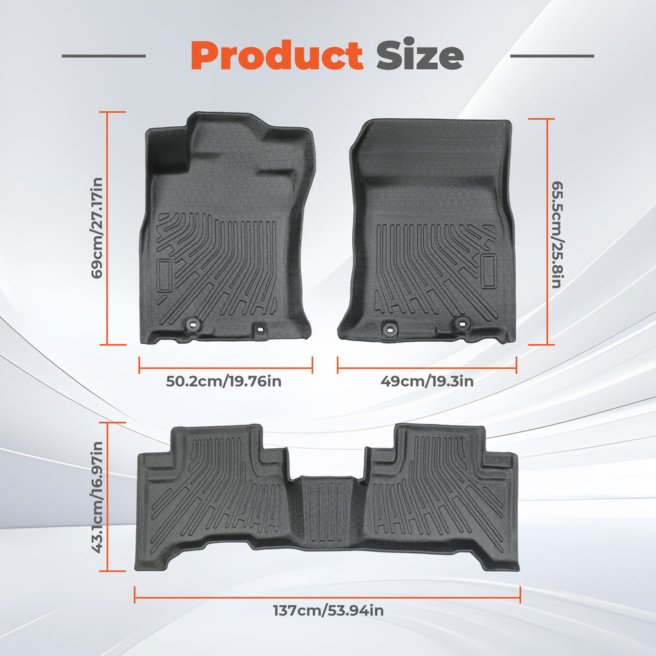 Floor Mats Liner for Toyota FJ Cruiser 2007-2014 Black TPE All-Weather