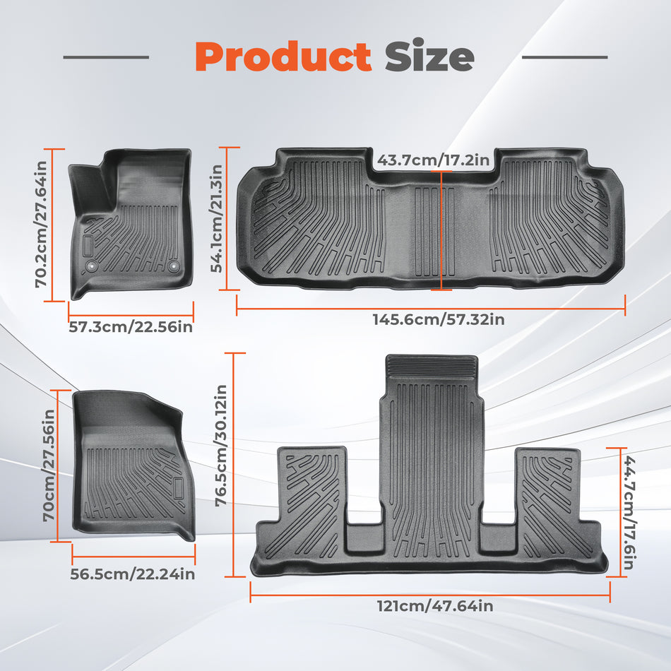 4PCS Floor Mats Black TPE Replacement for Enclave 2018-2024