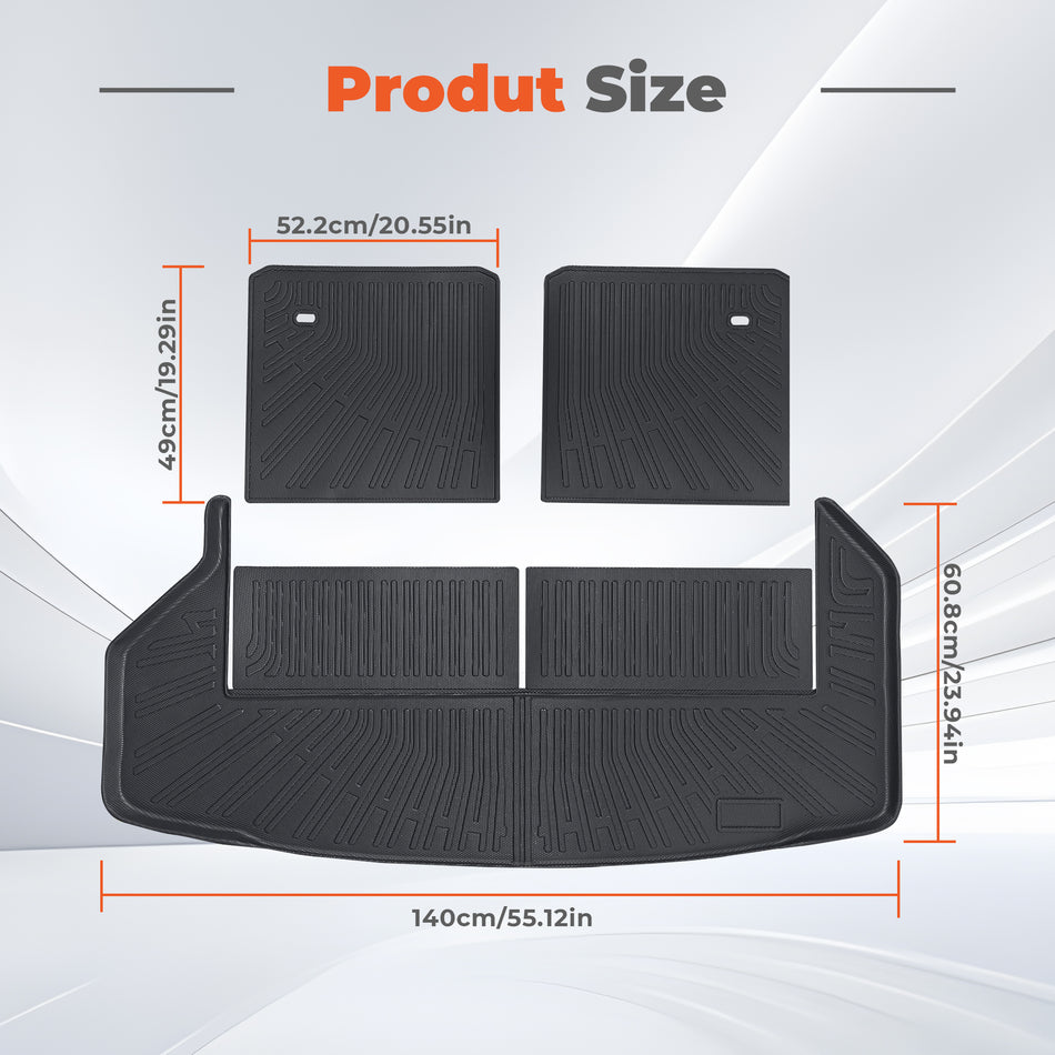 labwork 3D Custom Fit TPE Trunk Cargo Liner with Backrest Protectors Set for 2008-2013 Toyota Highlander