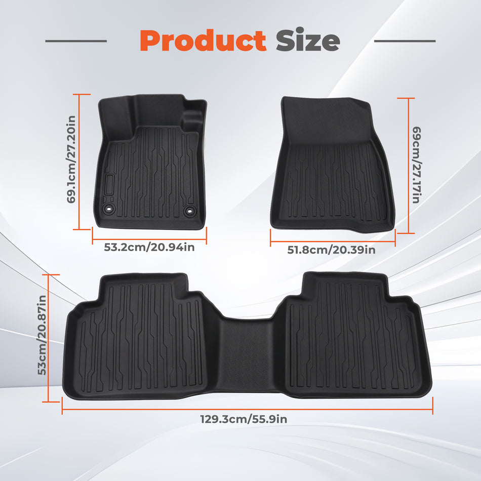 Labwork 3PCS TPE All-Weather Floor Mats for 2023-2026 Honda Accord