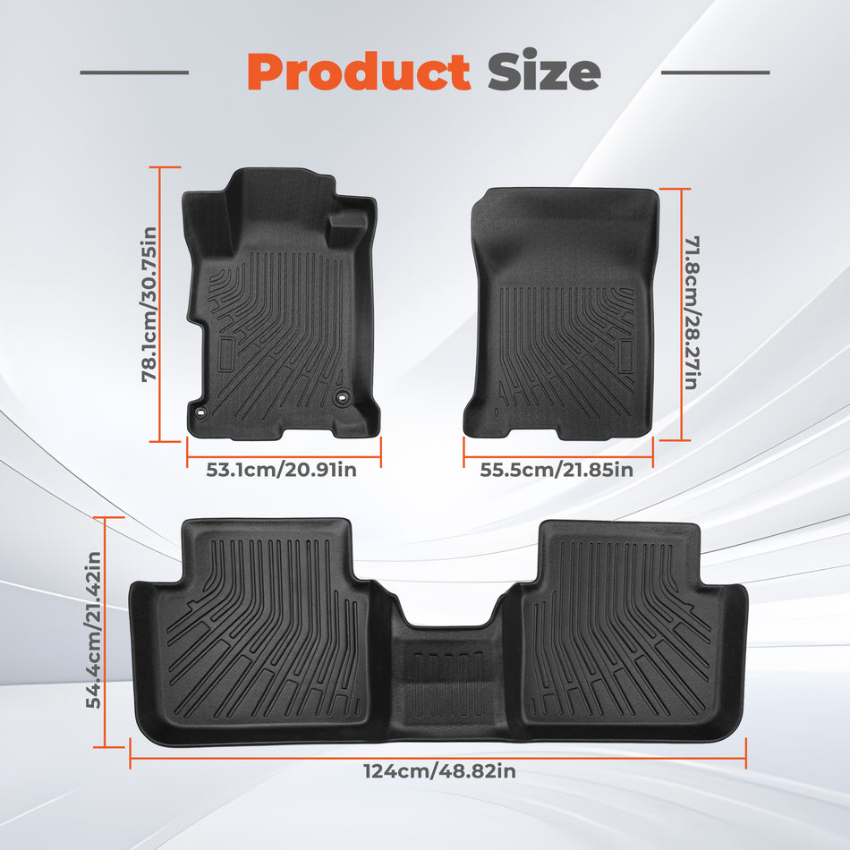 Labwork 3PCS TPE All-Weather Floor Mats for 2013-2017 Honda Accord