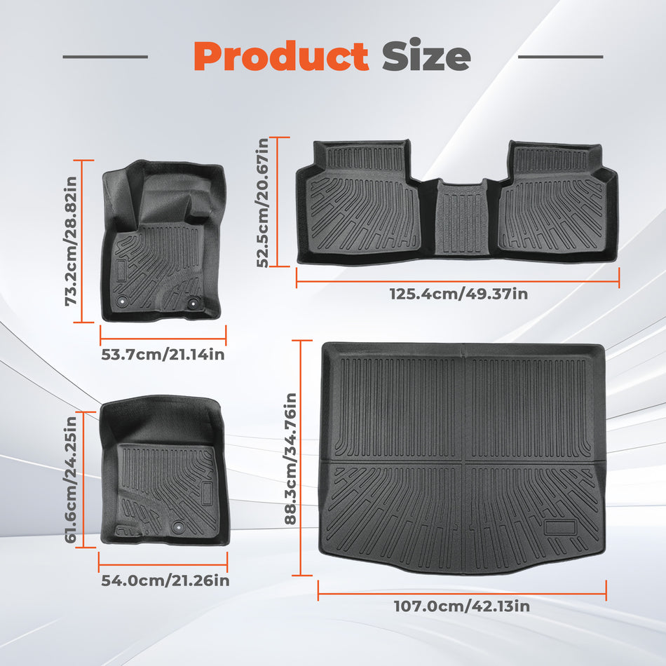 All Weather Floor Mats & Cargo Mat for Ford Escape 2020-2025 2026(Not for Hybrid)