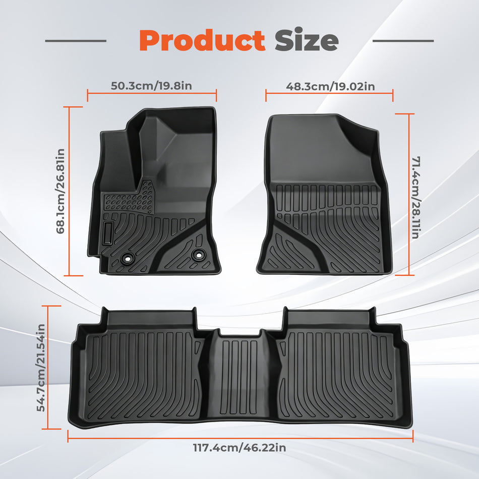 3PCS TPE All-Weather Floor Mats for 2014-2019 Toyota Corolla