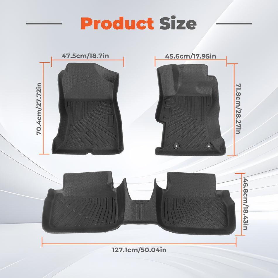 3Pcs Front and Rear TPE Car Floor Mats Replacement for Crosstrek 2018-2023 Replacement for Impreza 2018-2023