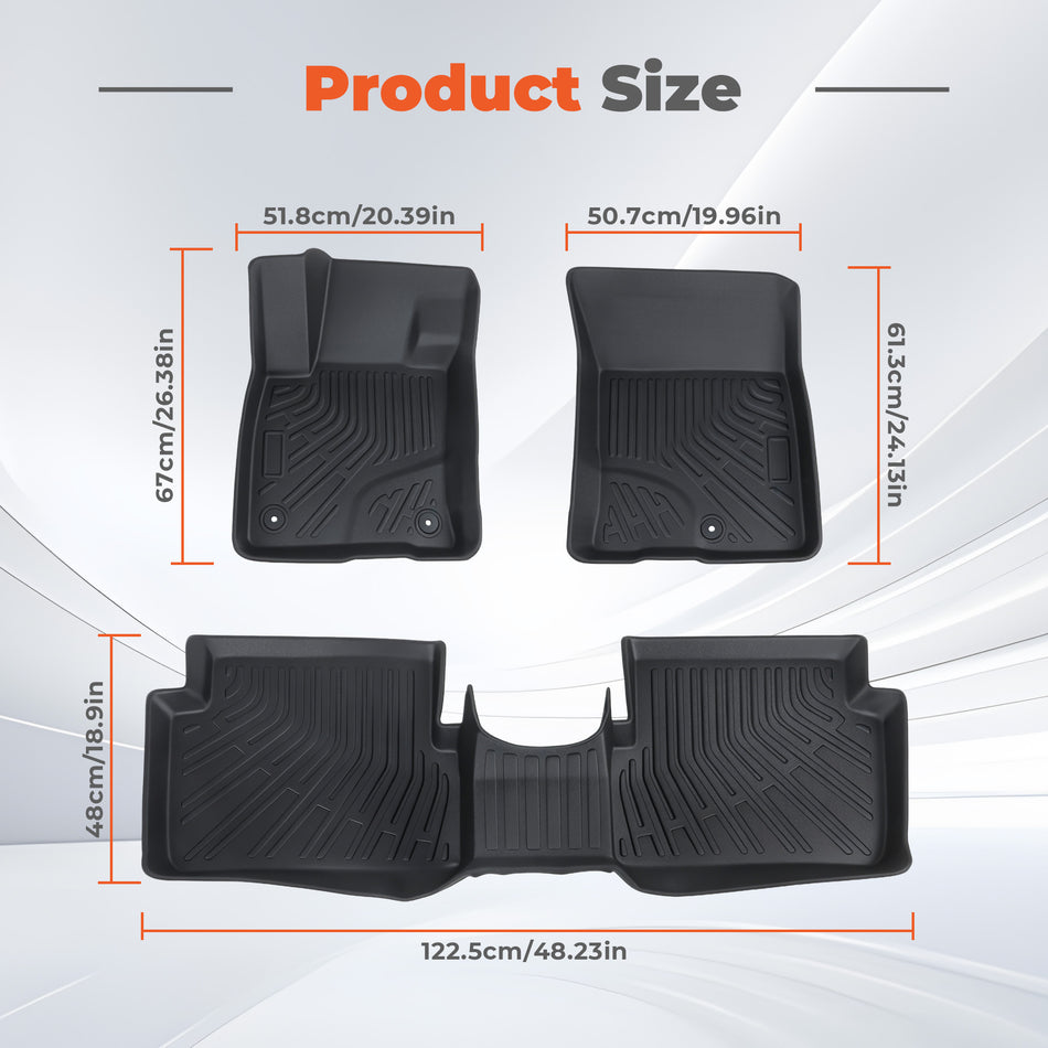 Car Floor Mats Liner Set For 2022-2025 Ford Maverick 3D Molded TPE All-Weather