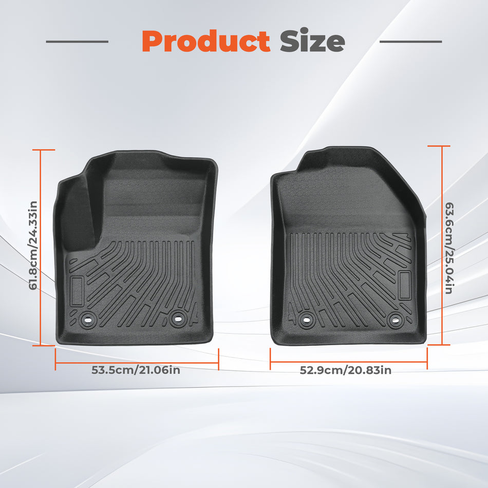 2Pcs Front TPE Car Floor Mats Replacement for Transit Connect 2010-2013