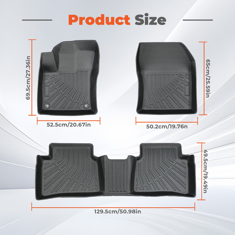 Floor Mats Cargo Liners Carpets for 2016-2022 Toyota Prius All-Weather TPE 3pcs
