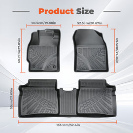 Custom Fit All-Weather Floor Mats for 2010-2015 Toyota Prius (XW30) – Heavy Duty TPE Floor Liners, 1st & 2nd Row Full Set