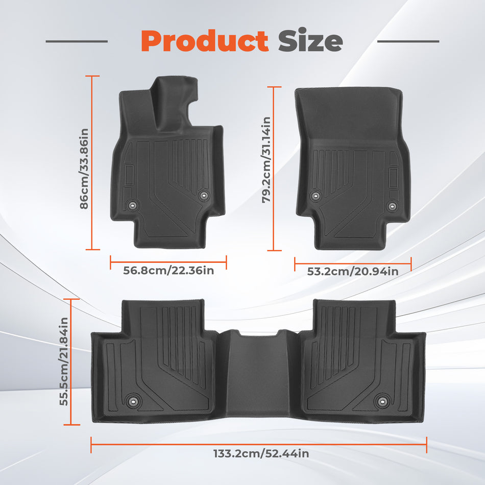 Fits 2023-2026 Toyota Crown All Weather 3D Molded Floor Mats Carpets Liners TPE 3PCS