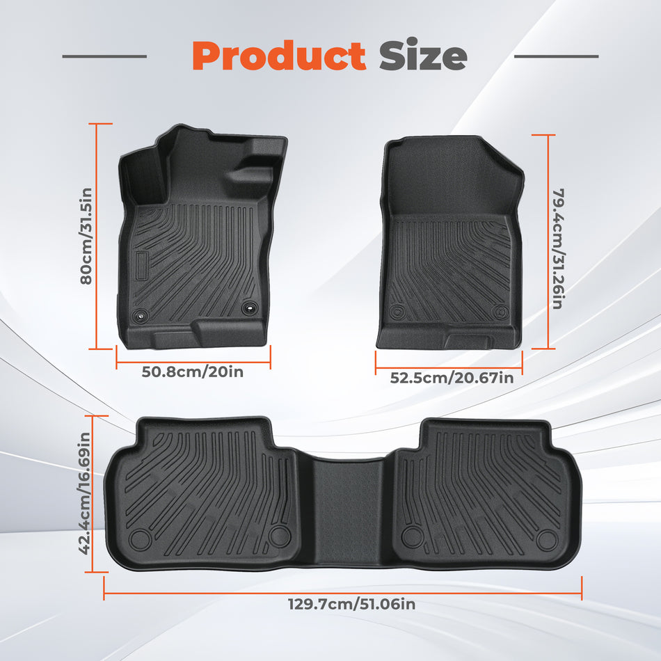 3PCS Floor Mats Liner Black TPE Replacement for 2022-2026 Honda Civic Sedan Replacement for 2022-2026 Acura Integra Civic